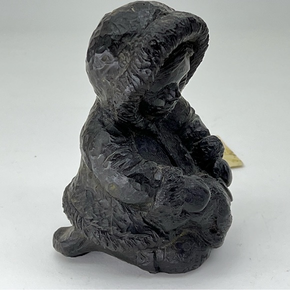 Inuit Naber Coal Sculpture Alaska Homer Kachemak Bay Indigenous Eskimo Vintage - Picture 7 of 13